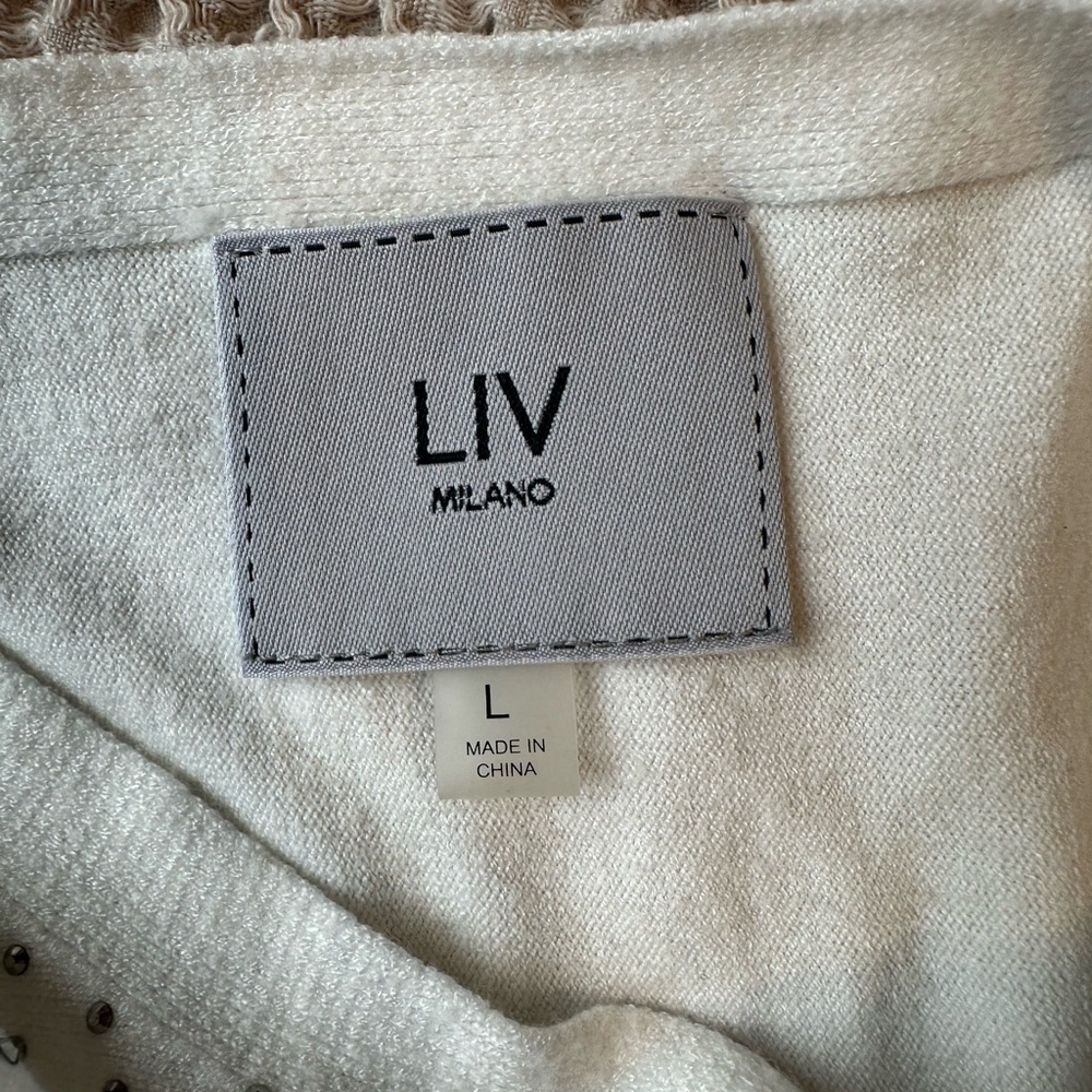 LIV Milano Knit Beaded Raglan Sleeve Womens Sweater Size Large City Chic Luxe - Picture 3 of 7